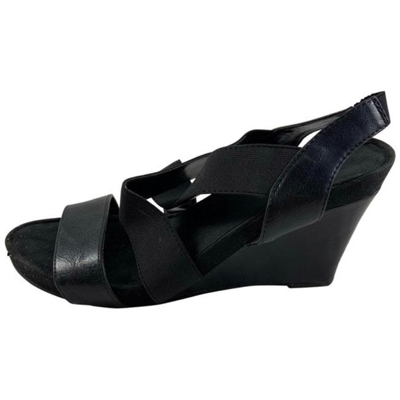 N/A Shoes - 9.5 Black stretch wedge heels